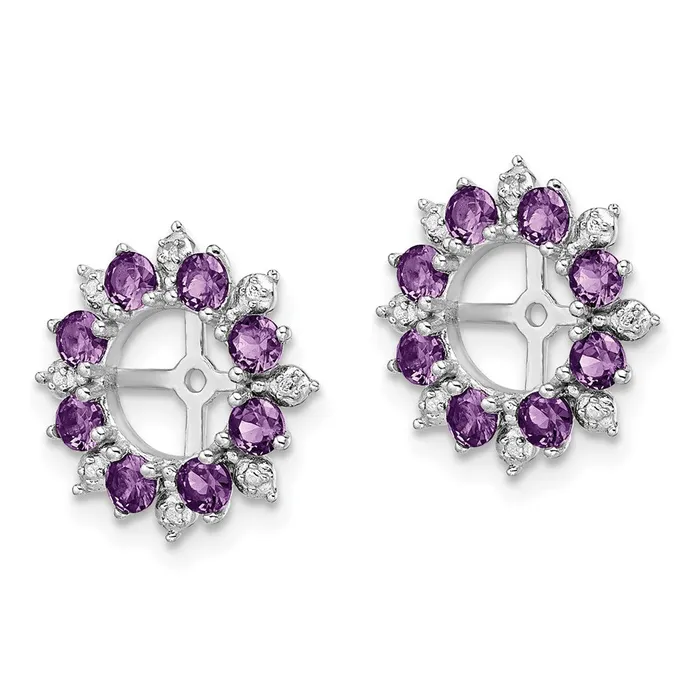 Earrings Goldia Sterling Silver Rhodium Diamond u0026 Amethyst Earring Jacket