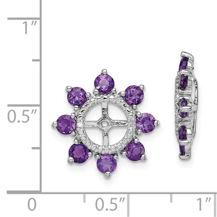 Earrings Goldia Sterling Silver Rhodium Diamond u0026 Amethyst Earring Jacket