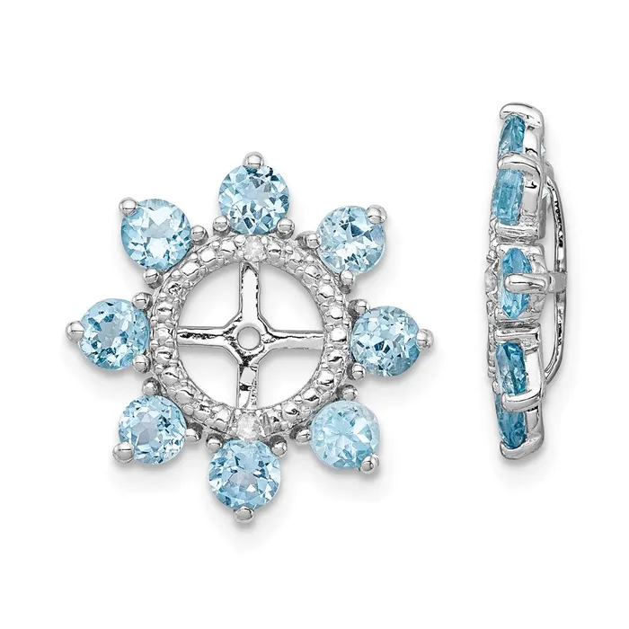 Earrings Goldia Sterling Silver Rhodium Diamond u0026 Swiss Blue Topaz Earring Jacket Earrings Goldia Sterling Silver Rhodium Diamond u0026 Swiss Blue Topaz Earring Jacket