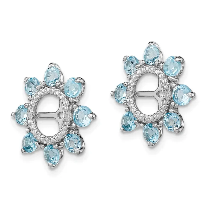 Earrings Goldia Sterling Silver Rhodium Diamond u0026 Swiss Blue Topaz Earring Jacket