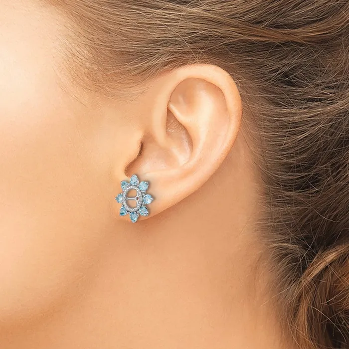 Earrings Goldia Sterling Silver Rhodium Diamond u0026 Swiss Blue Topaz Earring Jacket