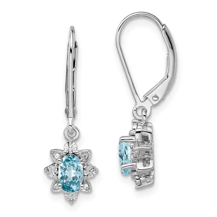 Earrings Goldia Sterling Silver Rhodiumplated Diamond u0026 Light Blue Topaz Earrings Earrings Goldia Sterling Silver Rhodiumplated Diamond u0026 Light Blue Topaz Earrings