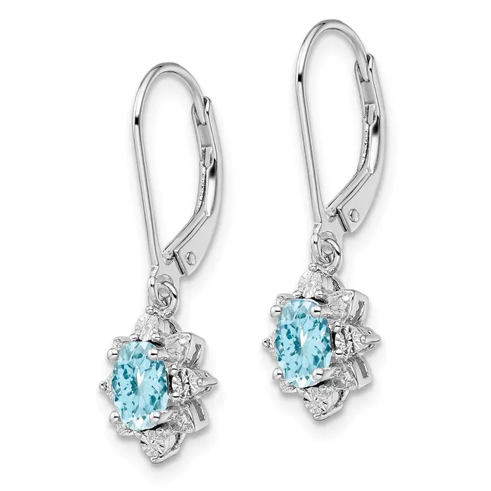 Earrings Goldia Sterling Silver Rhodiumplated Diamond u0026 Light Blue Topaz Earrings