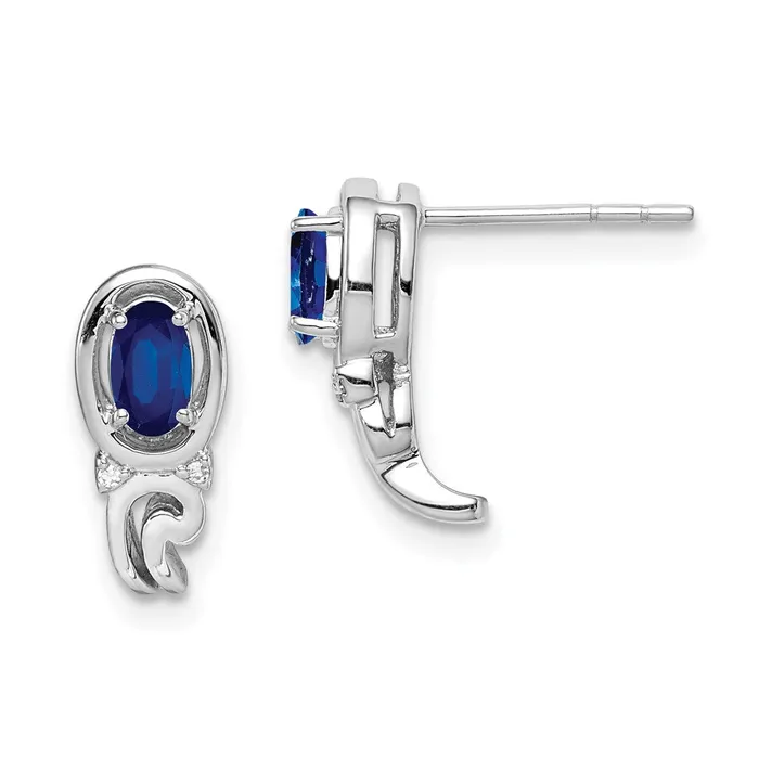 Earrings Goldia Sterling Silver Rhodium Plated Diamond u0026 Sapphire Post Earrings Earrings Goldia Sterling Silver Rhodium Plated Diamond u0026 Sapphire Post Earrings
