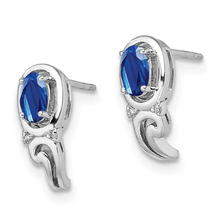 Earrings Goldia Sterling Silver Rhodium Plated Diamond u0026 Sapphire Post Earrings