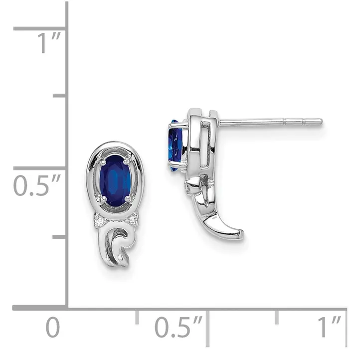 Earrings Goldia Sterling Silver Rhodium Plated Diamond u0026 Sapphire Post Earrings