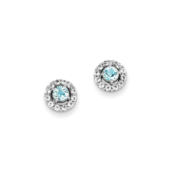 Earrings Goldia Sterling Silver Rhodium Plated White Topaz Sky Blue Topaz Earrings Earrings Goldia Sterling Silver Rhodium Plated White Topaz Sky Blue Topaz Earrings
