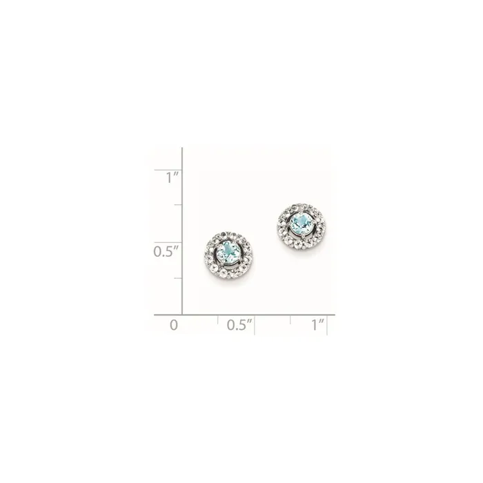 Earrings Goldia Sterling Silver Rhodium Plated White Topaz Sky Blue Topaz Earrings