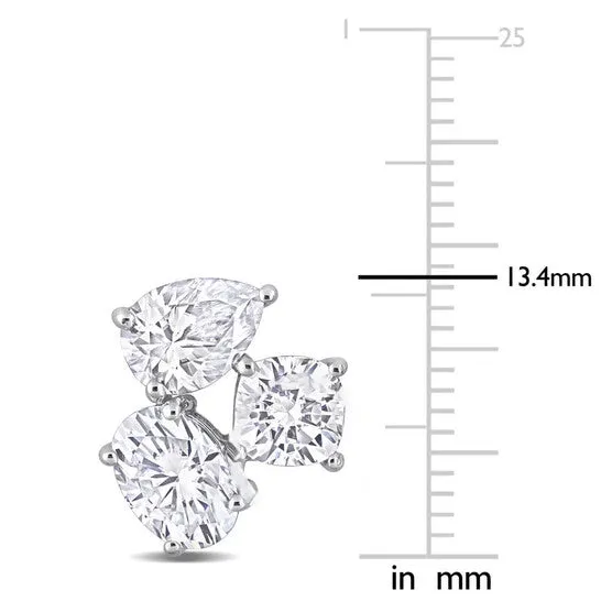 Earrings JMS always Original AMOUR 4 45 CT DEW Created Moissanite Threestone Earrings In Sterling Silver Earrings JMS always Original AMOUR 4 45 CT DEW Created Moissanite Threestone Earrings In Sterling Silver