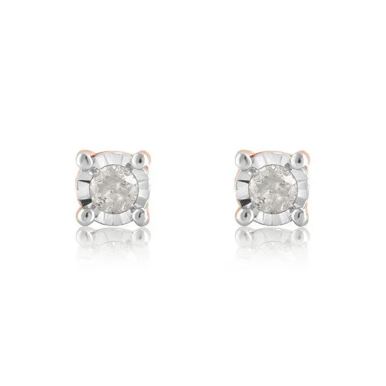 Earrings JMS always Original Diamond Muse 010 cttw Rose Gold Over Sterling Silver Diamond Stud Earrings for Women Earrings JMS always Original Diamond Muse 010 cttw Rose Gold Over Sterling Silver Diamond Stud Earrings for Women