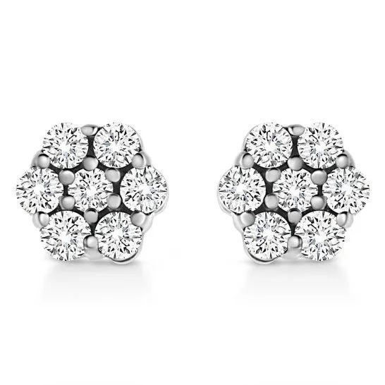 Earrings JMS always Original Haus of Brilliance 925 Sterling Silver 10 Cttw Lab Grown Brilliant Round Cut Diamond Floral Cluster Stud Earrings GH Color VS2SI1 Clarity Earrings JMS always Original Haus of Brilliance 925 Sterling Silver 10 Cttw Lab Grown Brilliant Round Cut Diamond Floral Cluster Stud Earrings GH Color VS2SI1 Clarity