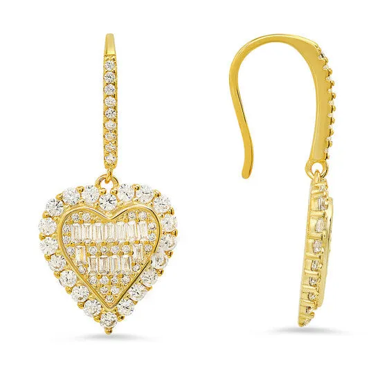 Earrings JMS always Original Kylie Harper 14k Gold Over Silver Cubic Zirconia CZ Halo Fishhook Earrings