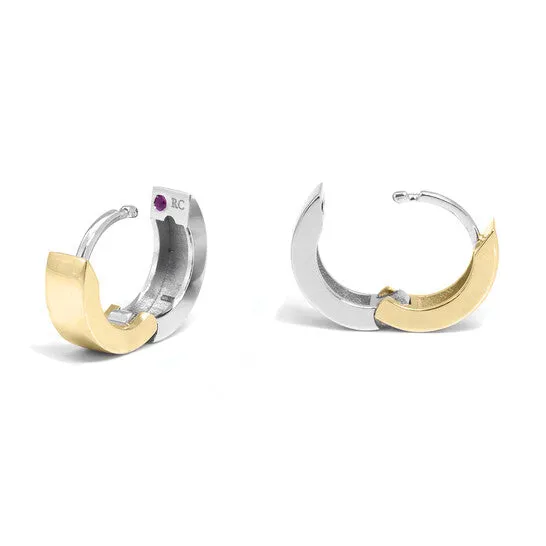 Earrings JMS always Original Roberto Coin 18k Yellow And White Gold Oro Classic Hoop Earrings Earrings JMS always Original Roberto Coin 18k Yellow And White Gold Oro Classic Hoop Earrings