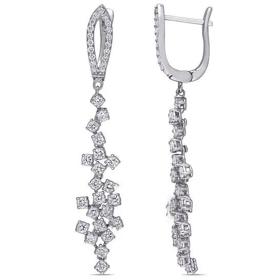 Earrings Original AMOUR 1 78 CT TW Diamond Floral Dangle Cuff Earrings In 14K White Gold JMS always Earrings Original AMOUR 1 78 CT TW Diamond Floral Dangle Cuff Earrings In 14K White Gold JMS always