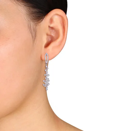Earrings Original AMOUR 1 78 CT TW Diamond Floral Dangle Cuff Earrings In 14K White Gold JMS always Earrings Original AMOUR 1 78 CT TW Diamond Floral Dangle Cuff Earrings In 14K White Gold JMS always