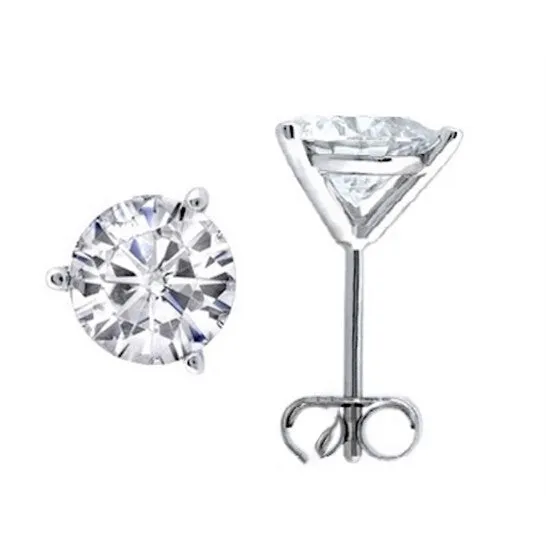 Earrings Original Maulijewels Round Stud Earrings In 14k White Gold With 1 Cttw Natural White Diamonds Push Back Clasp JMS always Earrings Original Maulijewels Round Stud Earrings In 14k White Gold With 1 Cttw Natural White Diamonds Push Back Clasp JMS always