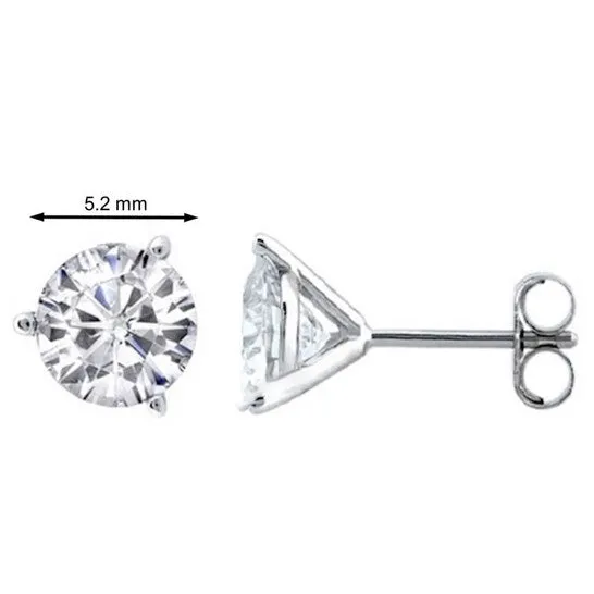 Earrings Original Maulijewels Round Stud Earrings In 14k White Gold With 1 Cttw Natural White Diamonds Push Back Clasp JMS always Earrings Original Maulijewels Round Stud Earrings In 14k White Gold With 1 Cttw Natural White Diamonds Push Back Clasp JMS always