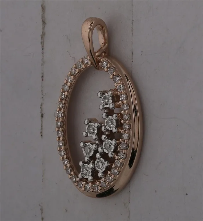gndatlanta Necklaces 14k Rose Gold Round Diamond Scattered Oval Pendant 16 Cttw gndatlanta Necklaces 14k Rose Gold Round Diamond Scattered Oval Pendant 16 Cttw