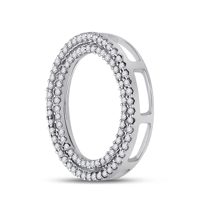 gndatlanta Necklaces 14k White Gold Round Diamond Circle Pendant 14 Cttw gndatlanta Necklaces 14k White Gold Round Diamond Circle Pendant 14 Cttw