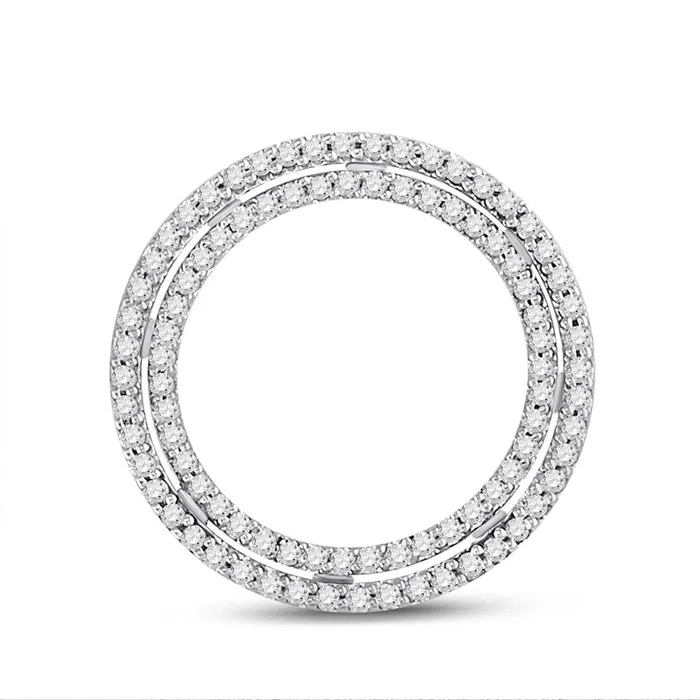 gndatlanta Necklaces 14k White Gold Round Diamond Circle Pendant 14 Cttw