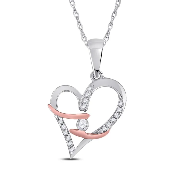 gndatlanta Necklaces 14k White Gold Round Diamond Fashion Heart Pendant 18 Cttw gndatlanta Necklaces 14k White Gold Round Diamond Fashion Heart Pendant 18 Cttw