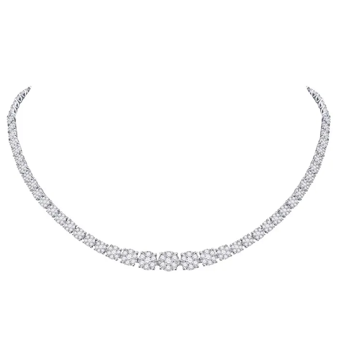 gndatlanta Necklaces 14k White Gold Round Diamond Graduated Tennis Necklace 938 Ctw gndatlanta Necklaces 14k White Gold Round Diamond Graduated Tennis Necklace 938 Ctw