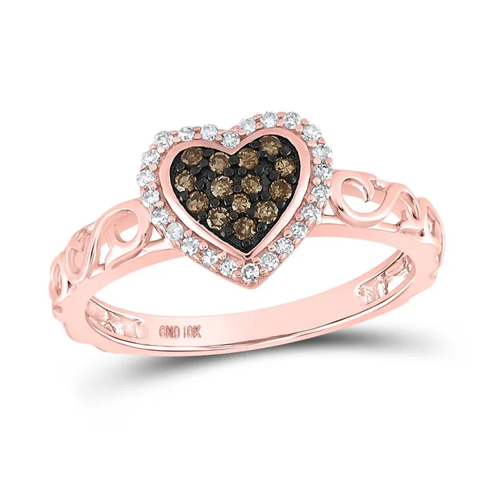 gndatlanta Rings 14CTDiamond NATURAL BROWN HEART RING S6
