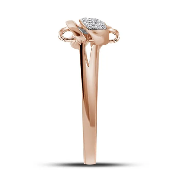 gndatlanta Rings 10k Rose Gold Round Diamond Cluster Ribbon Knot Bow Ring 110 Cttw gndatlanta Rings 10k Rose Gold Round Diamond Cluster Ribbon Knot Bow Ring 110 Cttw