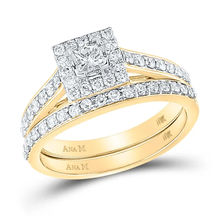 gndatlanta Rings 10k Yellow Gold Princess Diamond Bridal Wedding Ring Set 78 Cttw Certified gndatlanta Rings 10k Yellow Gold Princess Diamond Bridal Wedding Ring Set 78 Cttw Certified