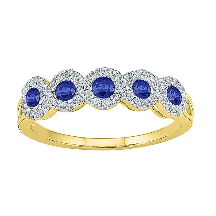 gndatlanta Rings 10k Yellow Gold Round Created Blue Sapphire Band Ring 12 Cttw Size 11 gndatlanta Rings 10k Yellow Gold Round Created Blue Sapphire Band Ring 12 Cttw Size 11