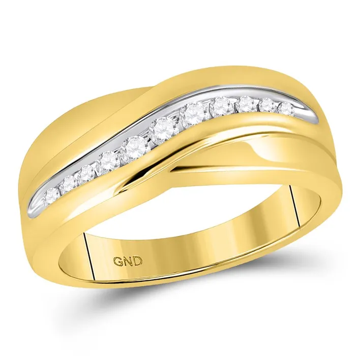 gndatlanta Rings 10k Yellow Gold Round Diamond Single Row Wedding Band Ring 14 Cttw gndatlanta Rings 10k Yellow Gold Round Diamond Single Row Wedding Band Ring 14 Cttw