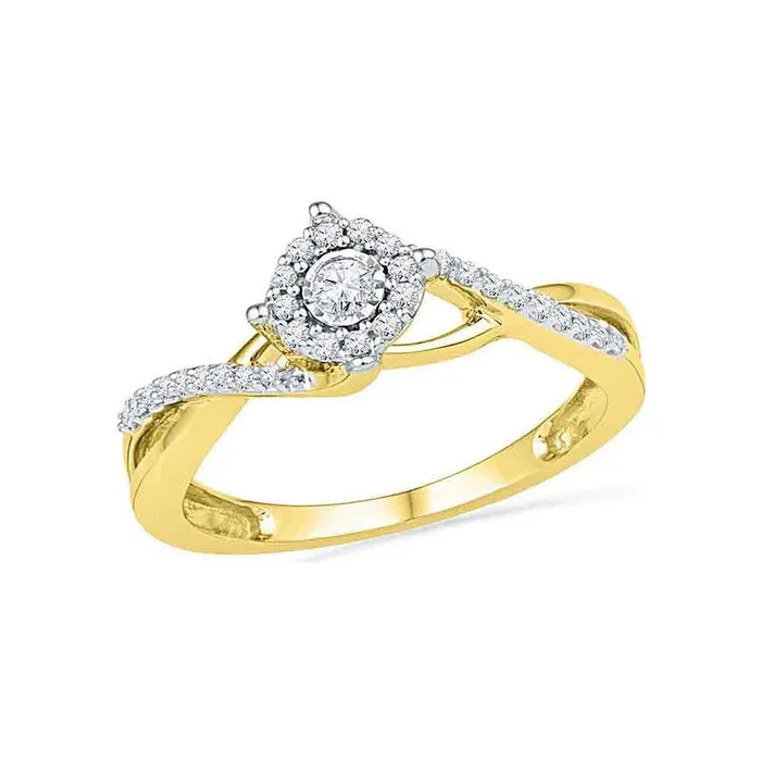 gndatlanta Rings 10k Yellow Gold Round Diamond Solitaire Twist Promise Ring 15 Cttw gndatlanta Rings 10k Yellow Gold Round Diamond Solitaire Twist Promise Ring 15 Cttw