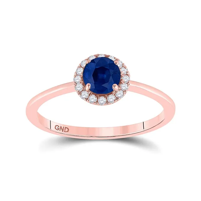 gndatlanta Rings 14k Rose Gold Round Blue Sapphire Diamond Solitaire Ring 78 Cttw gndatlanta Rings 14k Rose Gold Round Blue Sapphire Diamond Solitaire Ring 78 Cttw