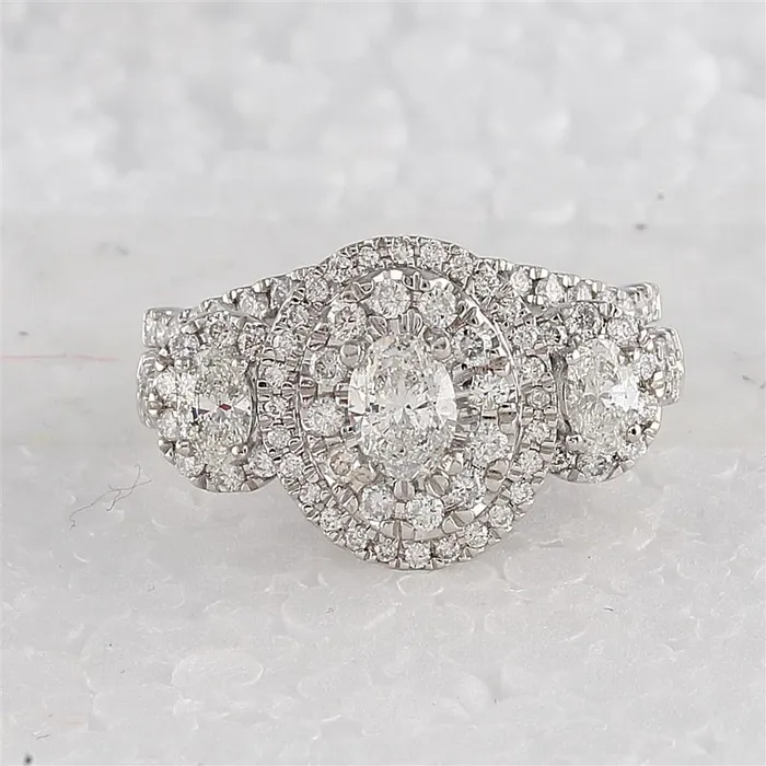 gndatlanta Rings 14k White Gold Oval Diamond Bridal Wedding Ring Set 112 Cttw Certified gndatlanta Rings 14k White Gold Oval Diamond Bridal Wedding Ring Set 112 Cttw Certified