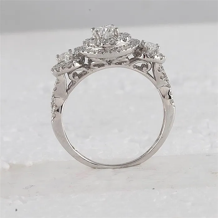 gndatlanta Rings 14k White Gold Oval Diamond Bridal Wedding Ring Set 112 Cttw Certified