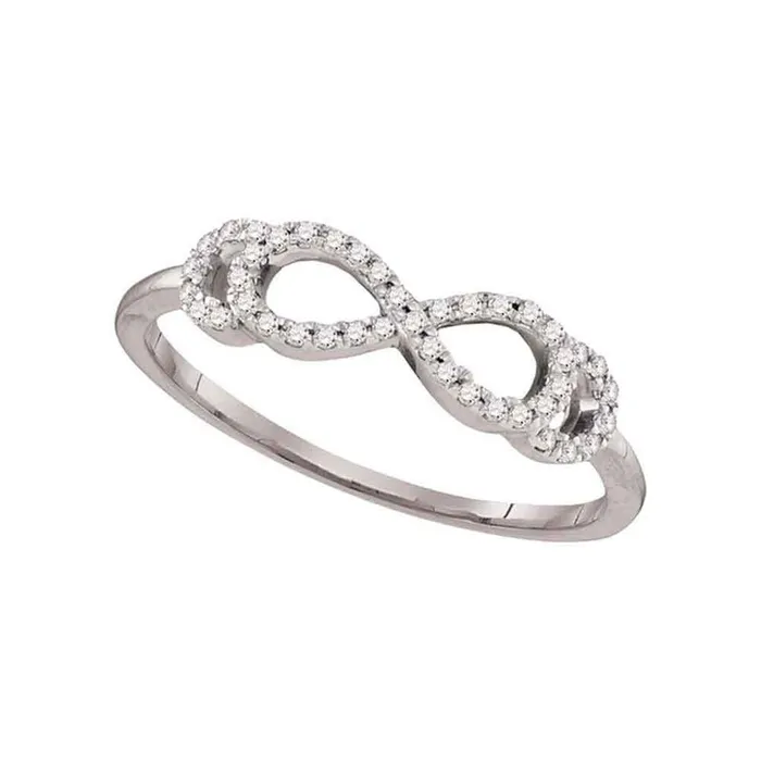 gndatlanta Rings 14k White Gold Round Diamond Infinity Band Ring 18 Cttw