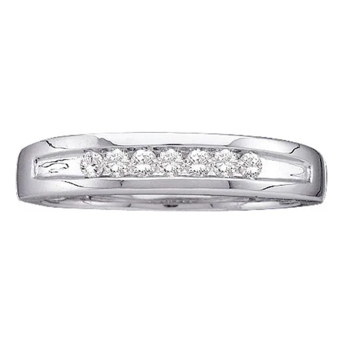 gndatlanta Rings 14k White Gold Round Diamond Single Row Wedding Band 14 Cttw gndatlanta Rings 14k White Gold Round Diamond Single Row Wedding Band 14 Cttw