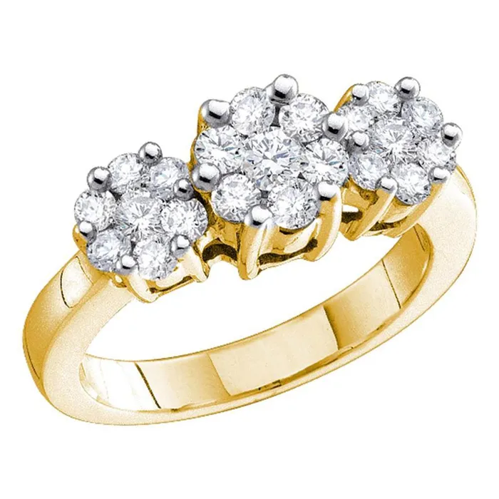gndatlanta Rings 3 CTDiamond FLOWER RING
