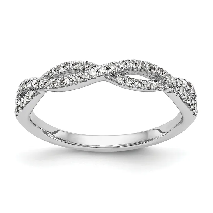 Goldia 023ct CZ Solid Real 14k White Gold Wedding Wedding Band Ring Rings