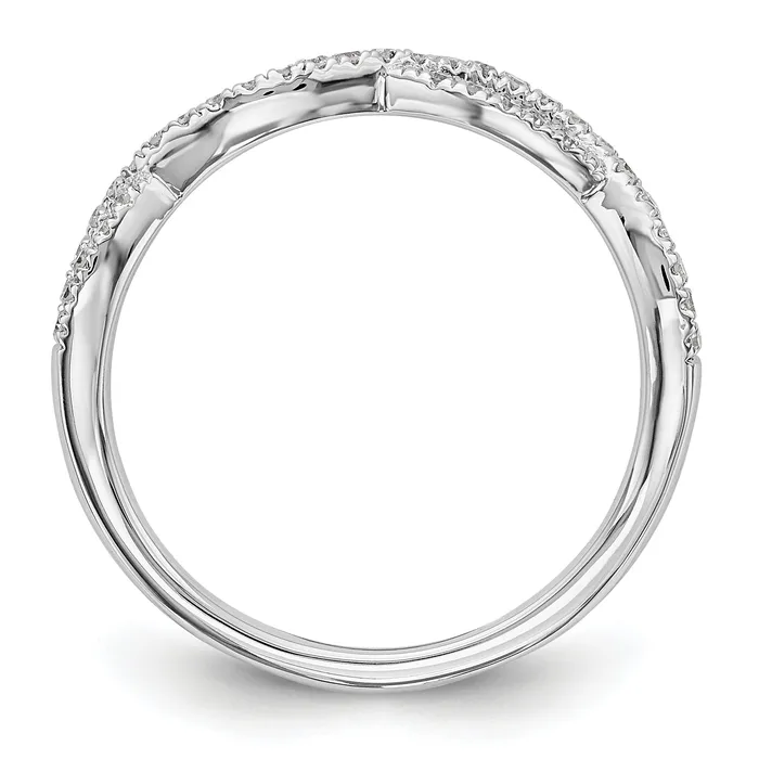 Goldia 023ct CZ Solid Real 14k White Gold Wedding Wedding Band Ring Rings