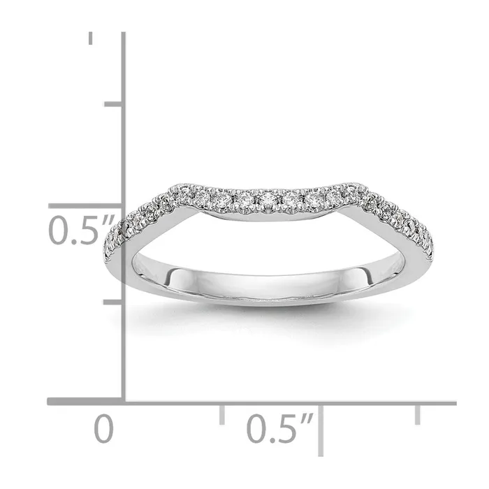 Goldia 023ct CZ Solid Real 14k White Gold Wedding Wedding Band Ring Rings