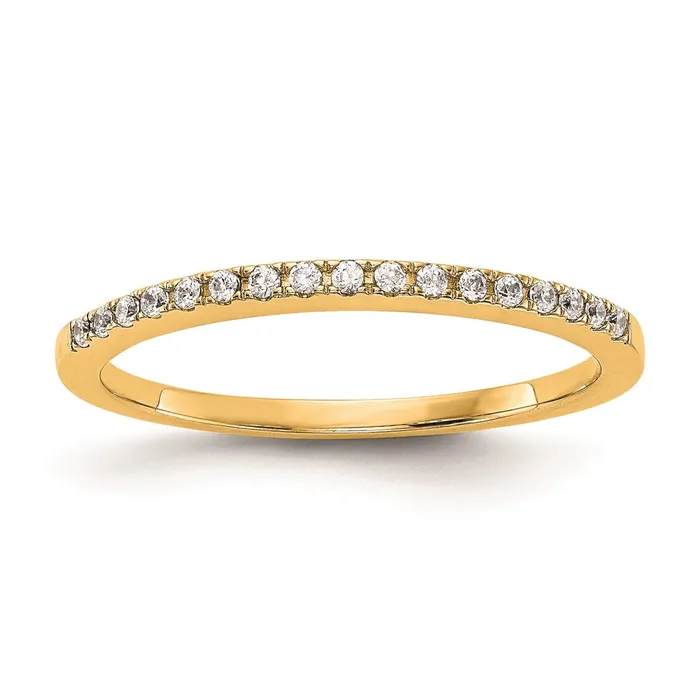Goldia 024ct CZ Solid Real 14K Yellow Gold Wedding Wedding Band Ring Rings