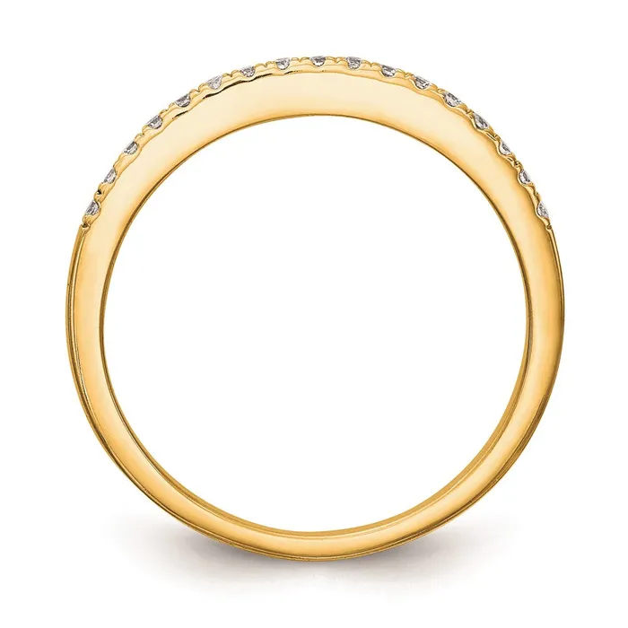 Goldia 024ct CZ Solid Real 14K Yellow Gold Wedding Wedding Band Ring Rings