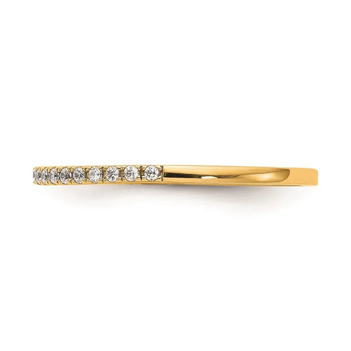 Goldia 024ct CZ Solid Real 14K Yellow Gold Wedding Wedding Band Ring Rings