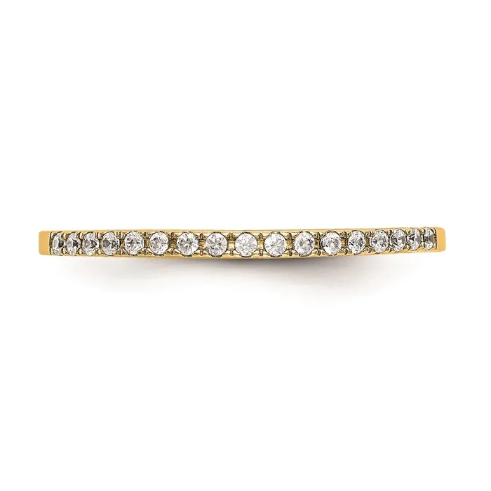 Goldia 024ct CZ Solid Real 14K Yellow Gold Wedding Wedding Band Ring Rings