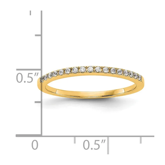 Goldia 024ct CZ Solid Real 14K Yellow Gold Wedding Wedding Band Ring Rings