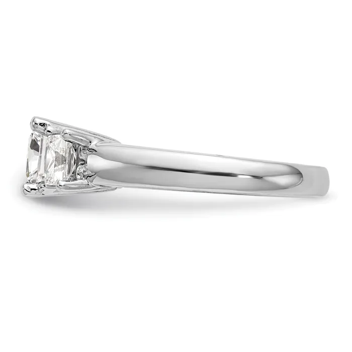 Goldia 100ct CZ Solid Real 14K White Gold 3Stone Engagement Ring Rings