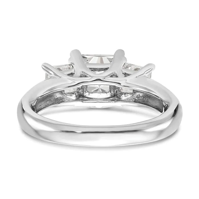 Goldia 100ct CZ Solid Real 14K White Gold 3Stone Engagement Ring Rings