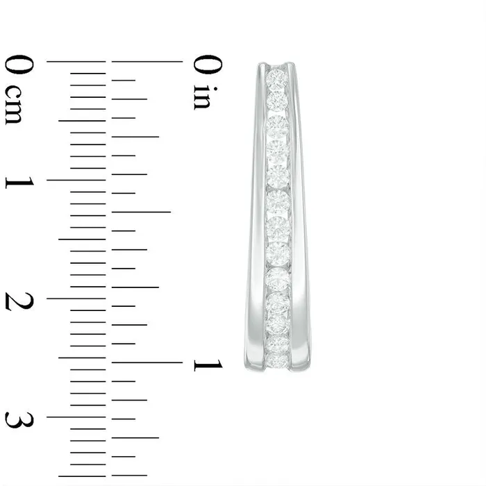 Goldia 1 CT TW Diamond JHoop Earrings in 14K White Gold Earrings Goldia 1 CT TW Diamond JHoop Earrings in 14K White Gold Earrings