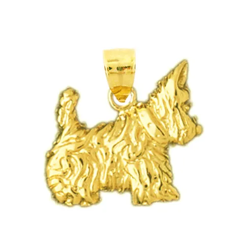 Goldia 14K Gold Aberdeen Scottish Terrier Pendant PreStyled Sets